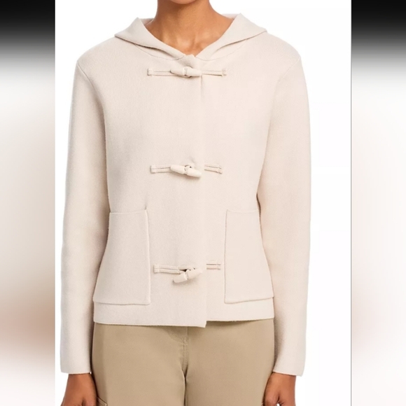 Sioni Jackets & Blazers - Sioni XL Cream Hooded Toggle Sweater Jacket
